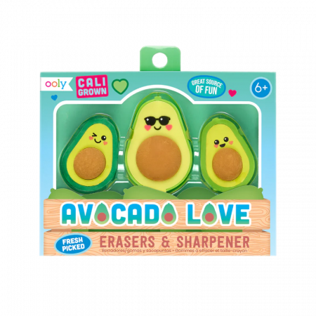 Cadouri Fete - Set ascutitoare si radiere Avocado Love - set de 3