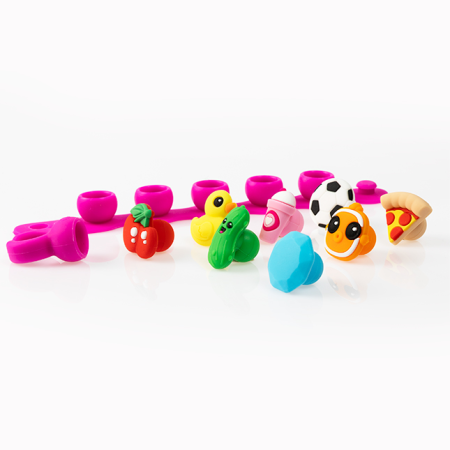 Set Brățară si inel cu talismane pop-it Plip Charms, turcoaz [1]