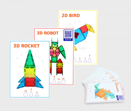 Joaca Libera - Set carduri cu provocari pentru seturile magnetice de constructie