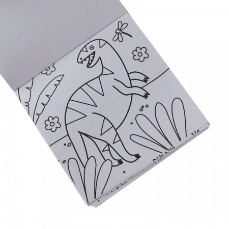 Set carte de colorat si creioane colorate - portabil, Dinoland [3]