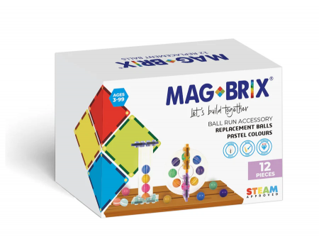 Joaca Libera - Set bile lemn pentru circuitul cu bile Magbrix Marble Run