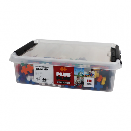 Set constructie educativ Plus-Plus, 200 piese mari, mix, cu roti si placi de baza [1]