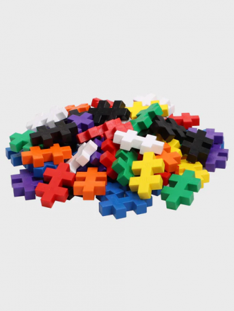 Set constructie Plus-Plus, 70 piese mari, portabil, in cutie metalica, culori standard [2]