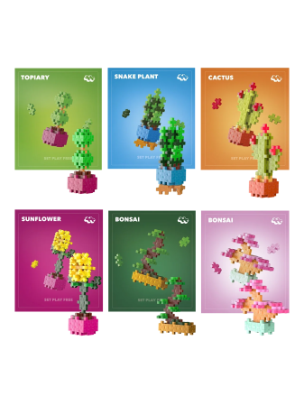 Jucarii creative - Set constructie Plus-Plus, PLANTE