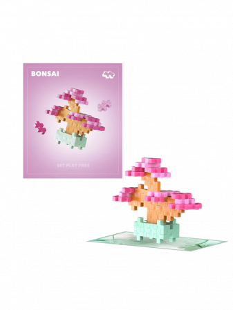 Cadouri copii Paste - Set constructie Plus-Plus, PLANTE - Bonsai roz