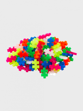 Set constructie Plus-Plus, tub 100 piese, Neon Mix, culori fluorescente [2]