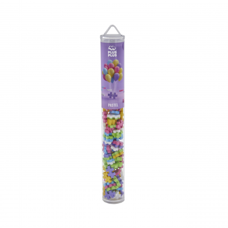 Cadouri Baieti - Set constructie Plus-Plus, tub 100 piese, Pastel Mix