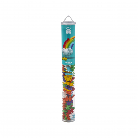 Cadouri Baieti - Set constructie Plus-Plus, tub 100 piese, Rainbow Mix, culorile curcubeului
