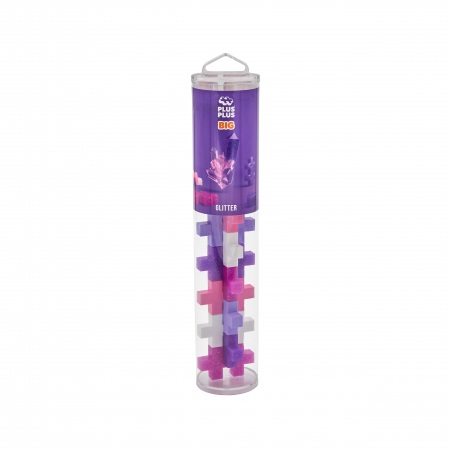 Cadouri Fete - Set constructie Plus-Plus, tub 15 piese mari, Glitter Mix, culori stralucitoare