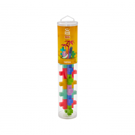 Cadouri Fete - Set constructie Plus-Plus, tub 15 piese mari, Tropical, culori tropicale