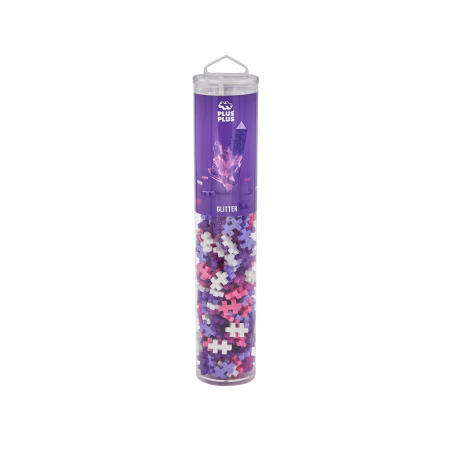 Cadouri copii Craciun - Set constructie Plus-Plus, tub 240 piese, Glitter Mix, culori cu sclipici