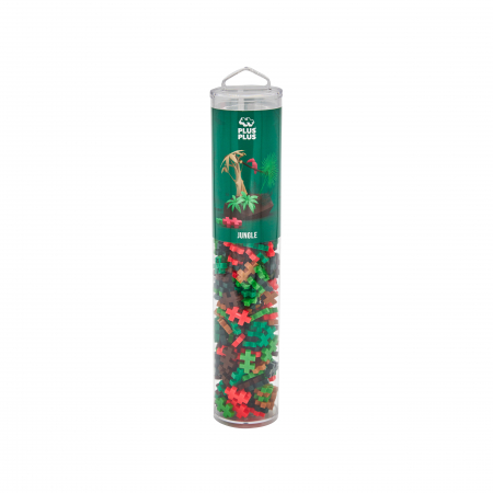 Cadouri copii Craciun - Set constructie Plus-Plus, tub 240 piese, Jungle Mix, culorile junglei