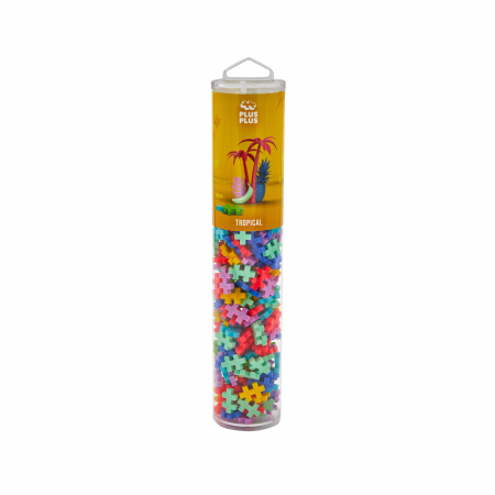 Cadouri copii Craciun - Set constructie Plus-Plus, tub 240 piese, Tropical Mix, culori tropicale