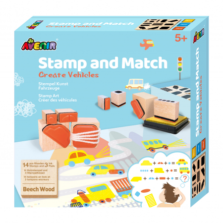 Arta - Set creativ cu stampile - Vehicule