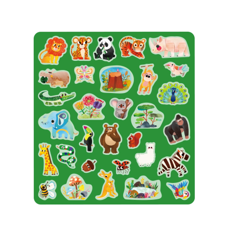 Set creativ cu stickere moi reutilizabile – Animale sălbatice [1]