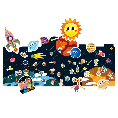 Set creativ cu stickere moi reutilizabile – Exploratorul spațiului [2]