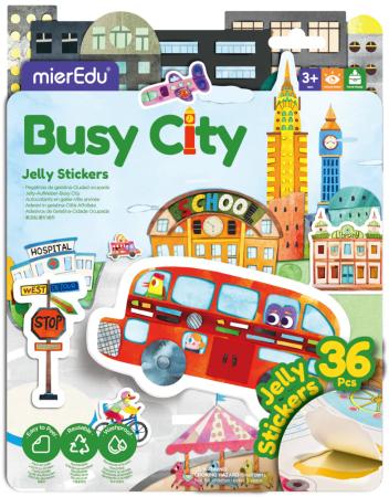 Jucarii creative - Set creativ cu stickere moi reutilizabile – Orașul în mișcare
