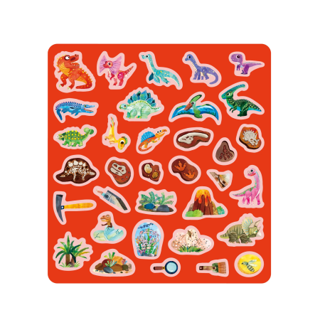Set creativ cu stickere moi reutilizabile – Ținutul dinozaurilor [1]
