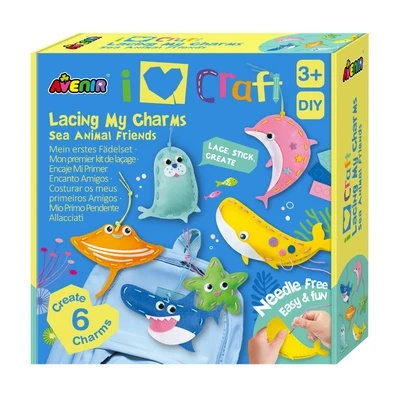Jucarii creative - Set creativ de cusut cu tehnica siretului - 6 Prieteni marini