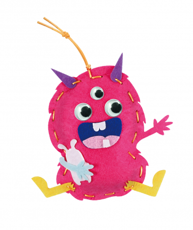 Set creativ de cusut cu tehnica siretului - Primul meu Pandantiv Monstruleti, nivel 2 [3]