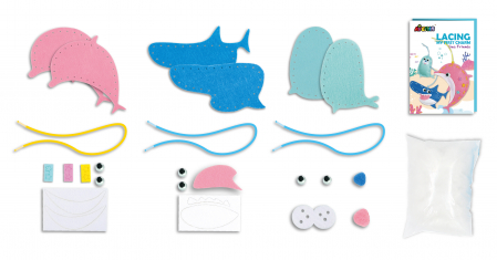 Set creativ de cusut cu tehnica siretului - Primul meu Pandantiv Prieteni Marini, nivel 1 [6]