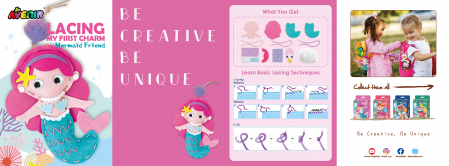Set creativ de cusut cu tehnica siretului - Primul meu Pandantiv Sirena, nivel 3 [3]
