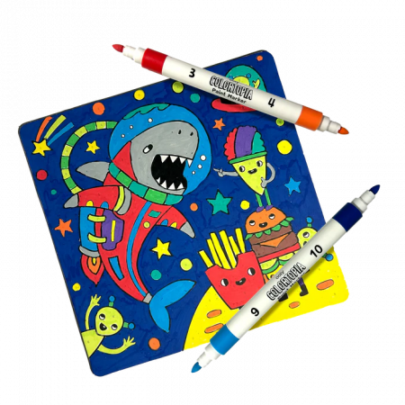 Set creativ de pictură după numere cu markere Colortopia - Aventuri Epice (Set de 6 culori duble) [9]