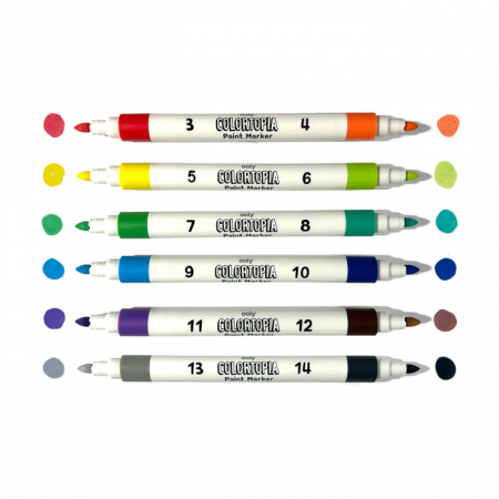 Set creativ de pictură după numere cu markere Colortopia - Aventuri Epice (Set de 6 culori duble) [6]