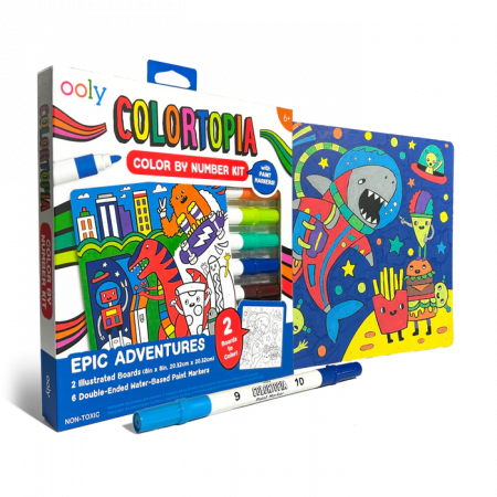 Set creativ de pictură după numere cu markere Colortopia - Aventuri Epice (Set de 6 culori duble) [1]
