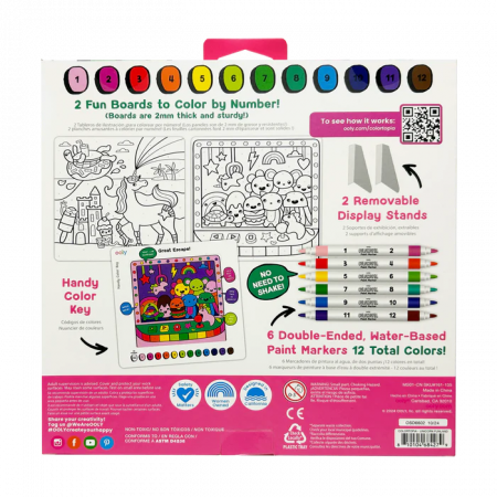 Set creativ de pictură după numere cu markere Colortopia - Tărâmul Unicornilor (Set de 6 culori duble) [2]