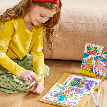 Set creativ de pictură după numere cu markere Colortopia - Tărâmul Unicornilor (Set de 6 culori duble) [3]
