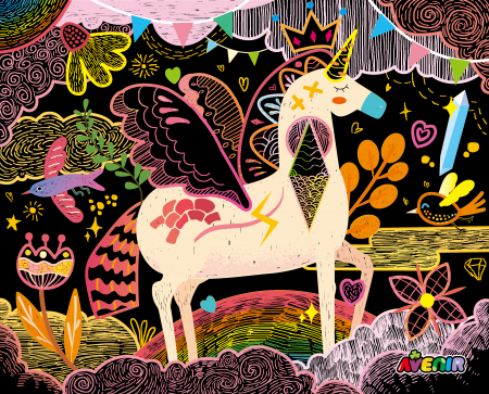 Set creativ de razuit - Unicorni in miscare [3]