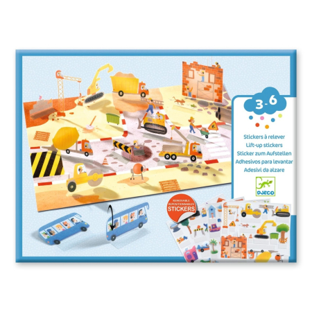 Jucarii 5-7 ani - Set creativ de stickere reutilizabile Masini, Djeco