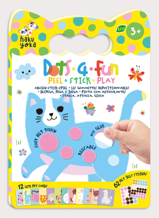 Cadouri copii Paste - Set creativ Dezlipeste-Lipeste-Joaca-te, Dots4Fun - Animale de ferma