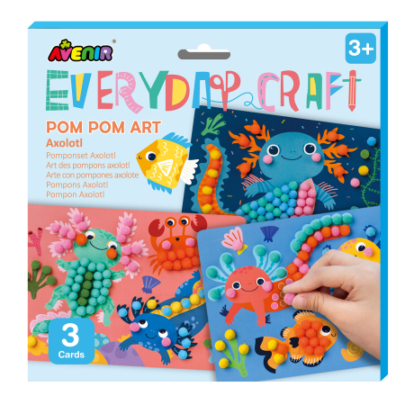 Jucarii 3-5 ani - Set creativ Everyday Craft Pom Pom - confectioneaza un Axolotl
