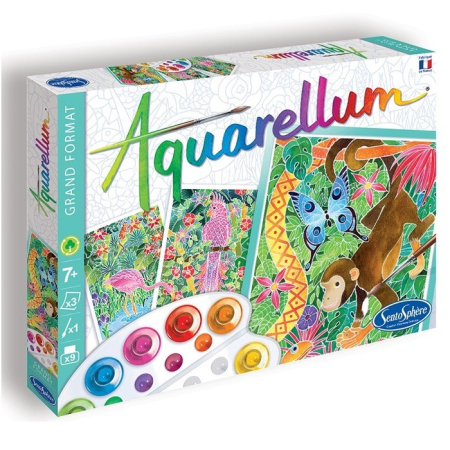 Varsta 7-10 ani - Set creativ pictura Aquarellum - Padurea amazoniana - Sentosphere