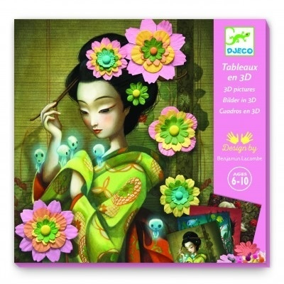 Set creativ Portrete cu flori din hartie, Djeco [0]