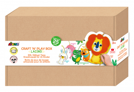 Cadouri copii Craciun - Set creativ XXL de cusut cu tehnica siretului - Craft 'N' Play Box