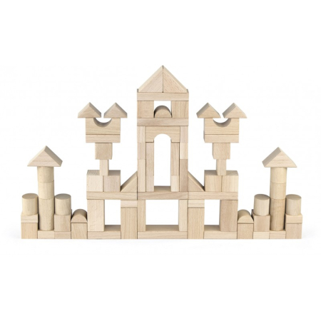 Seturi Constructie - Set cuburi de construit Jumbo, 75 buc natur (3,5 cm), Viga