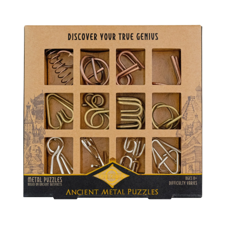 Noutati - Set de 12 puzzle-uri metalice antice - Ancient Metal Puzzles