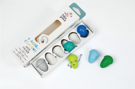 Set de 6 creioane cerate in forma de ghinda, Haku Yoka - culori calde [2]