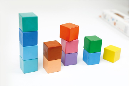 Set de 6 creioane cerate in forma de cub, Haku Yoka - culori curcubeu [2]