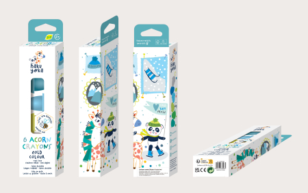 Set de 6 creioane cerate in forma de ghinda, Haku Yoka - culori reci [3]