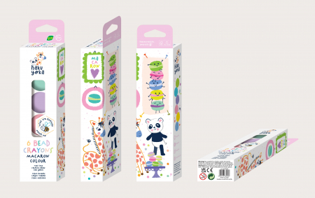 Set de 6 creioane cerate in forma de margele, Haku Yoka - culori Macarons [3]