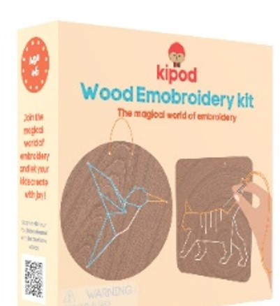 Cadouri copii Craciun - Set de broderie din lemn - Animale Kipod
