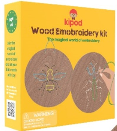 Cadouri copii Craciun - Set de broderie din lemn - Insecte Kipod