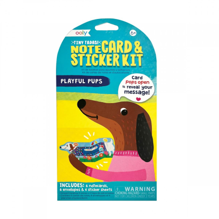 Jocuri creative - Set de carduri pentru notite si abtibilduri - Catelusi, Tiny Tadas!