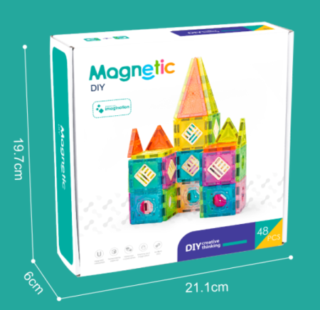 Set de constructie magnetic - 48 piese (5.5 cm) [0]