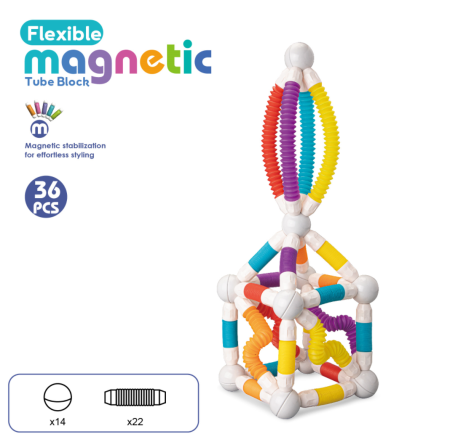 Set de constructie magnetic cu tuburi flexibile (36 piese) [2]