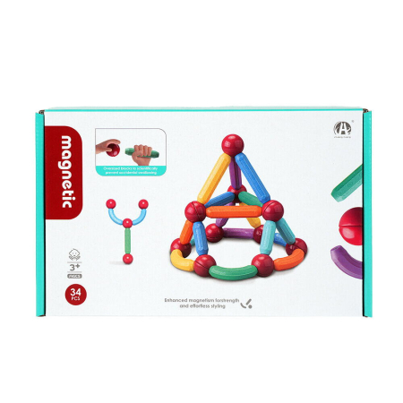 Set de constructie magnetic - Forme 3D (34 piese) [0]